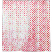 赤クールい幾何絵を描パターン シャワーカーテン (正面)