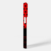 赤クールと黒のスタイリッシュ水玉模様,名前をカスタムする Case-Mate iPhoneケース (裏面 / 右)