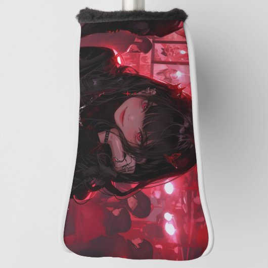 赤クールと黒のバ気のあるそぶりをしたンパイアアニメのガールナイト ゴルフヘッドカバー (回転90)