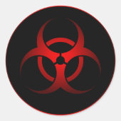 赤クールと黒の化学生物学的災害［有害物質］危険記号 ラウンドシール (正面)