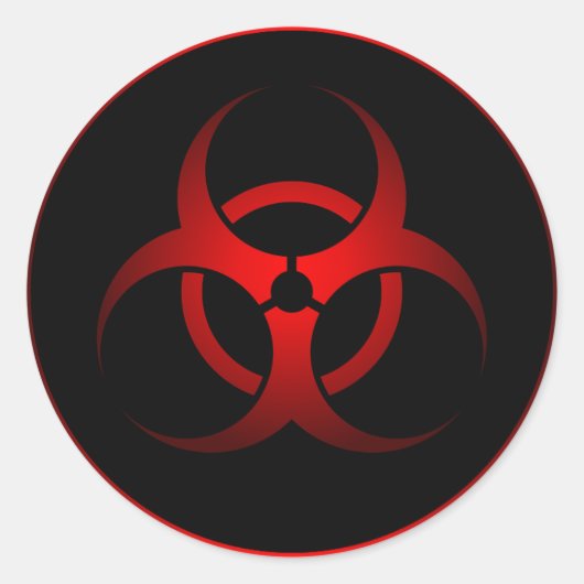 赤クールと黒の化学生物学的災害［有害物質］危険記号 ラウンドシール (正面)