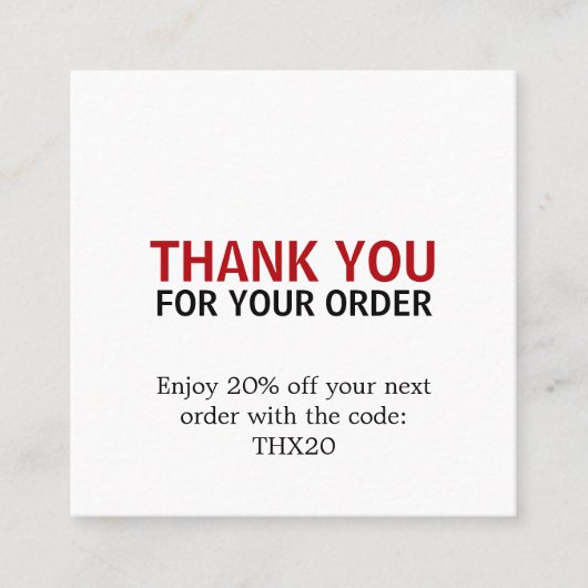 赤クールはっきりしたエレガントサンキューカードクーポン 割引カード (正面)