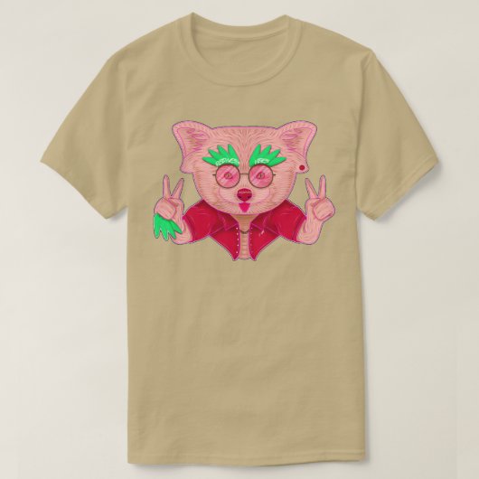 赤クールパンダ1 Tシャツ (デザイン正面)