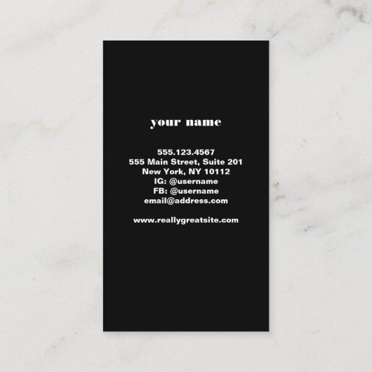 赤クールモダンと黒のストライプのお尻 名刺 (裏面)