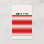 赤クールモダンと黒のストライプのお尻 名刺 (正面)