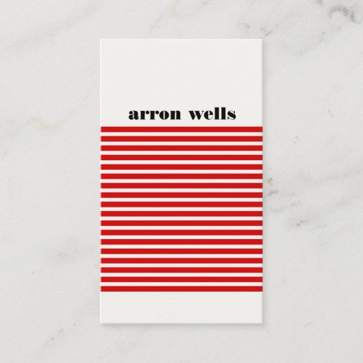 赤クールモダンと黒のストライプのお尻 名刺 (正面)