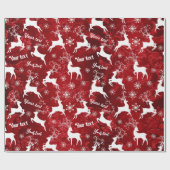 赤クール白トナカイ ラッピングペーパー (フラット)