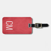赤クール白モノグラはっきりしたム ラゲッジタグ (正面横)