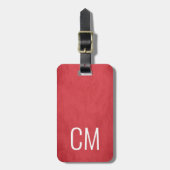 赤クール白モノグラはっきりしたム ラゲッジタグ (正面縦)