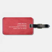 赤クール白モノグラはっきりしたム ラゲッジタグ (裏面横)