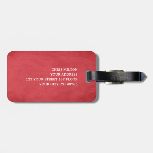 赤クール白モノグラはっきりしたム ラゲッジタグ (裏面横)