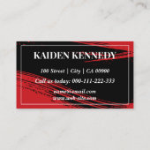 赤クール車サービス詳細写真テンプレート 名刺 (裏面)