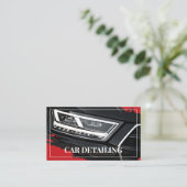 赤クール車サービス詳細写真テンプレート 名刺 (スタンド正面)