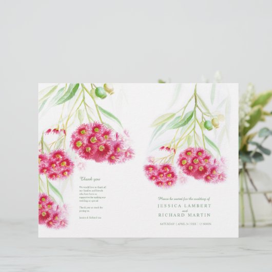 赤グミeucalyptus花結婚式 プログラム (スタンド正面)