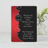 赤グラディエント銀華美渦巻きクリスマスカード シーズンカード (スタンド正面)