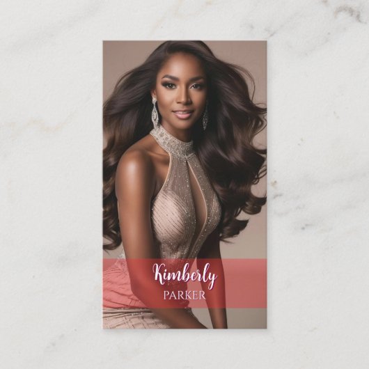 赤グラデポップ・アートのィエント名刺 名刺 (正面)