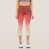 赤グラデーションとピンク カプリレギンス (正面)