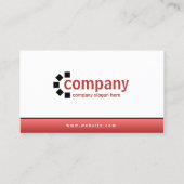 赤グラデーション下のシンプルプロフェッショナル 名刺 (裏面)