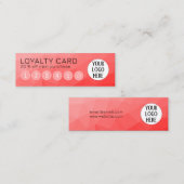 赤グラデーション幾何学的メッシュパターンのカスタムロゴ ロイヤリティカード (正面/裏面)