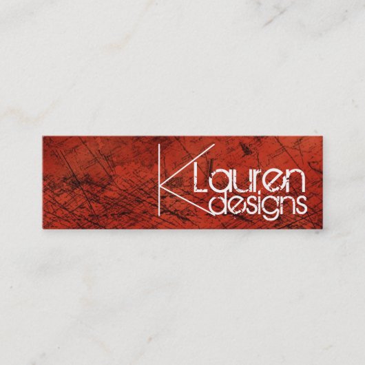 赤グランジい名刺 スキニー名刺 (正面)