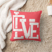 赤グランジの愛エレガントタイポグラフィデザイン。 クッション (ブランケット)