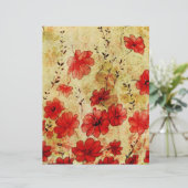 赤グランジフローラ壁紙パターンスクラップブックページ (スタンド正面)