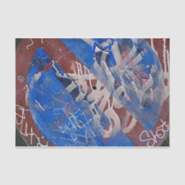 赤グランジ動揺してブルー絵を描アーバンDIYデコール 薄葉紙