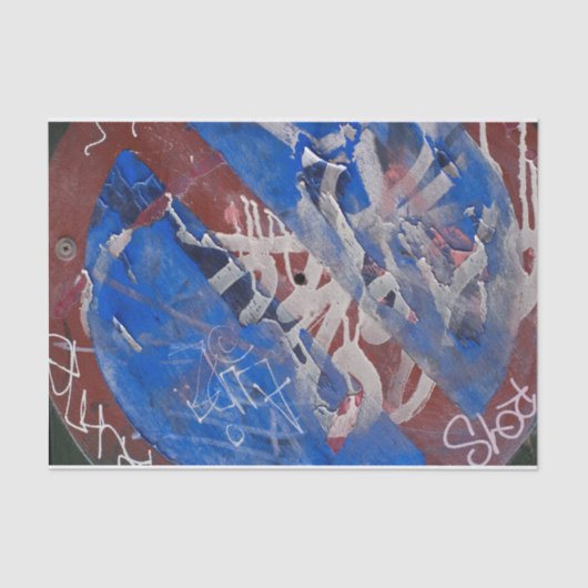 赤グランジ動揺してブルー絵を描アーバンDIYデコール 薄葉紙 (正面)