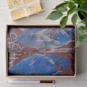 赤グランジ動揺してブルー絵を描アーバンDIYデコール 薄葉紙 (ギフト)