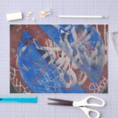 赤グランジ動揺してブルー絵を描アーバンDIYデコール 薄葉紙 (クラフト)