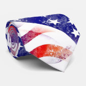 赤グランジ白と青のアメリカ国旗のパトリオットタイ ネクタイ (ロール)