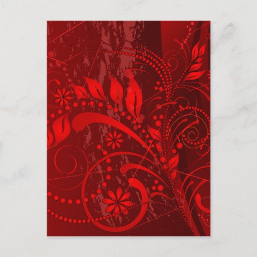 赤グランジ色 ポストカード (正面)