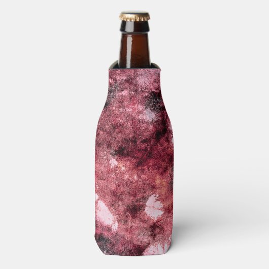 赤グランジ黒絵を描抽象芸術ブモダンラート ボトルクーラー (ボトル正面)