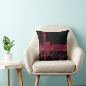 赤グリッターの弓と黒の星 クッション (椅子)