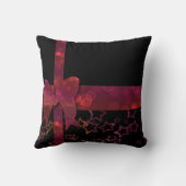 赤グリッターの弓と黒の星 クッション (裏面)