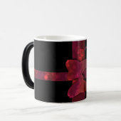 赤グリッターの弓と黒の星 モーフィングマグカップ (正面左)