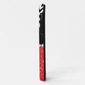 赤グリッターの黒モノグラムの山 Case-Mate iPhoneケース (裏面/左)
