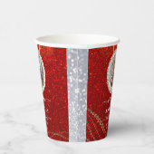 赤グリッターエレガントカスタム写真退職パーティー 紙コップ (右)