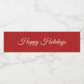 赤グリッタークリスマスウォーターボトルラベル ペットボトルラベル (シングルラベル)