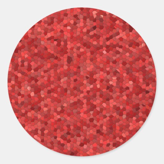 赤グリッタータイルデザイン ラウンドシール (正面)