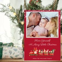 赤グリッタードリップカスタムフォトクリスマス