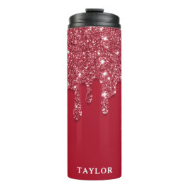 赤グリッタードリップパーソナライズされた タンブラー