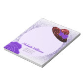 赤グリッターハットパープルラベンダー ノートパッド (回転)