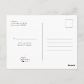 赤グリッターハッピーバレンタインデーハート ポストカード (裏面)