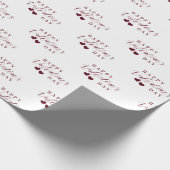 赤グリッターハッピーバレンタインデーハート ラッピングペーパー (角)