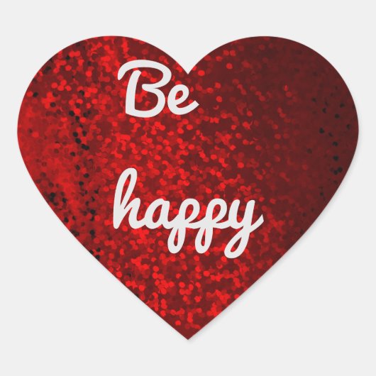 赤グリッターハートシール ハートシール (正面)