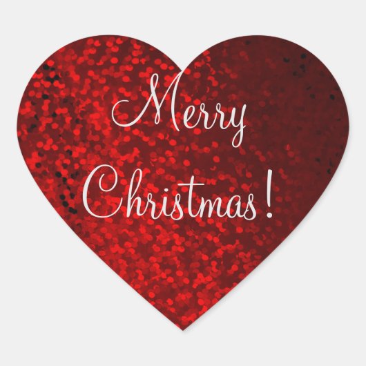 赤グリッターハートシール ハートシール (正面)