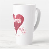 赤グリッターハートミスター・アンド・ミセス・ラージラテ・マグ カフェラテマグ (右アングル)