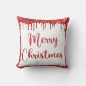赤グリッターメリークリスマス クッション (正面)