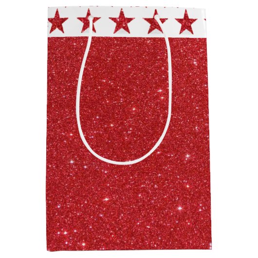 赤グリッター中抱き枕 ミディアムペーパーバッグ (正面)